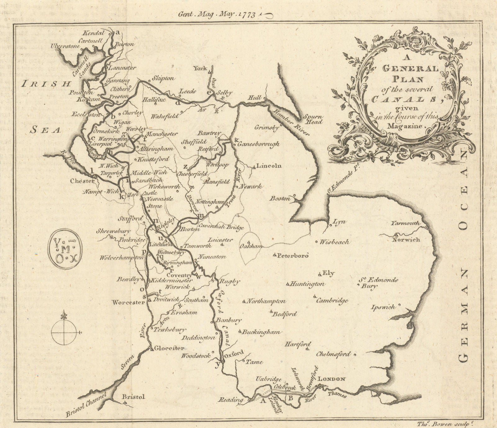 A General Plan of the several Canals given in the… Gentleman's Magazine 1773